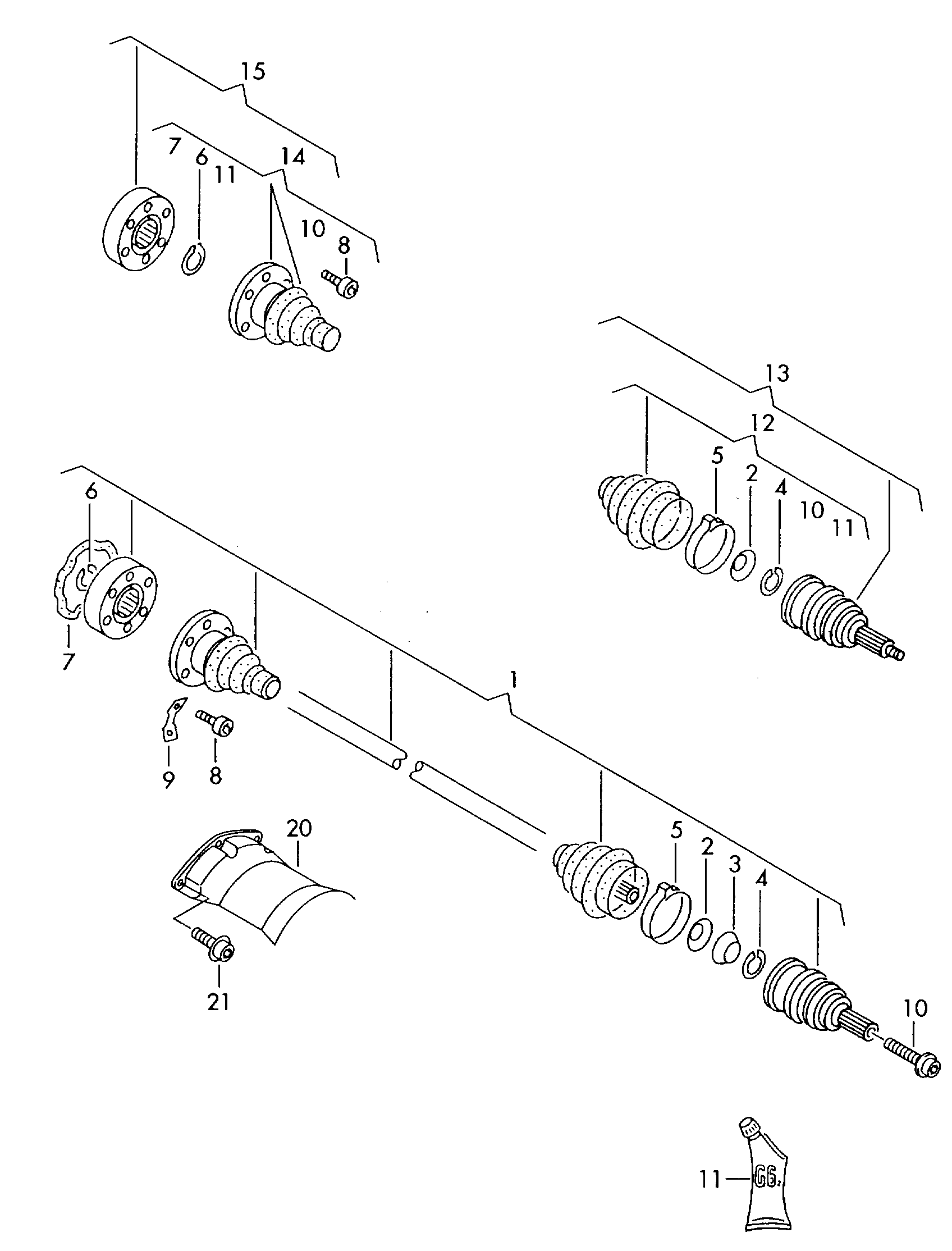 VW 4D0598103 - Шарнирный комплект, ШРУС, приводной вал unicars.by