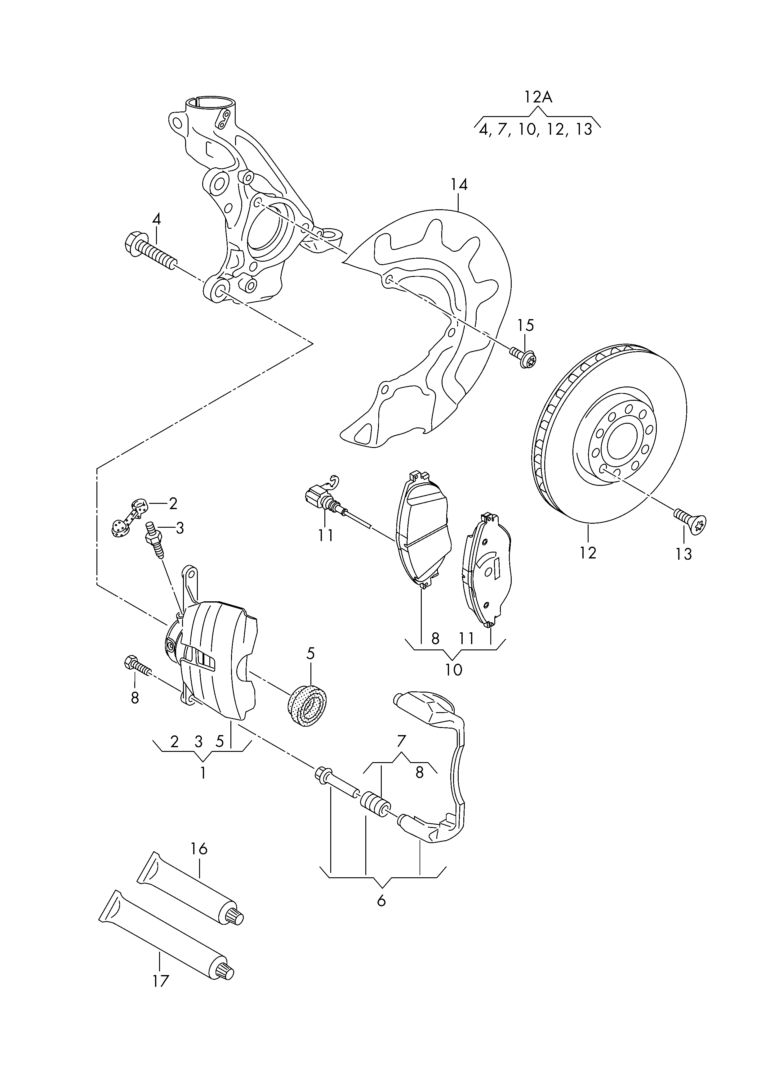 VW 8V0 698 151 B - Тормозные колодки, дисковые, комплект unicars.by