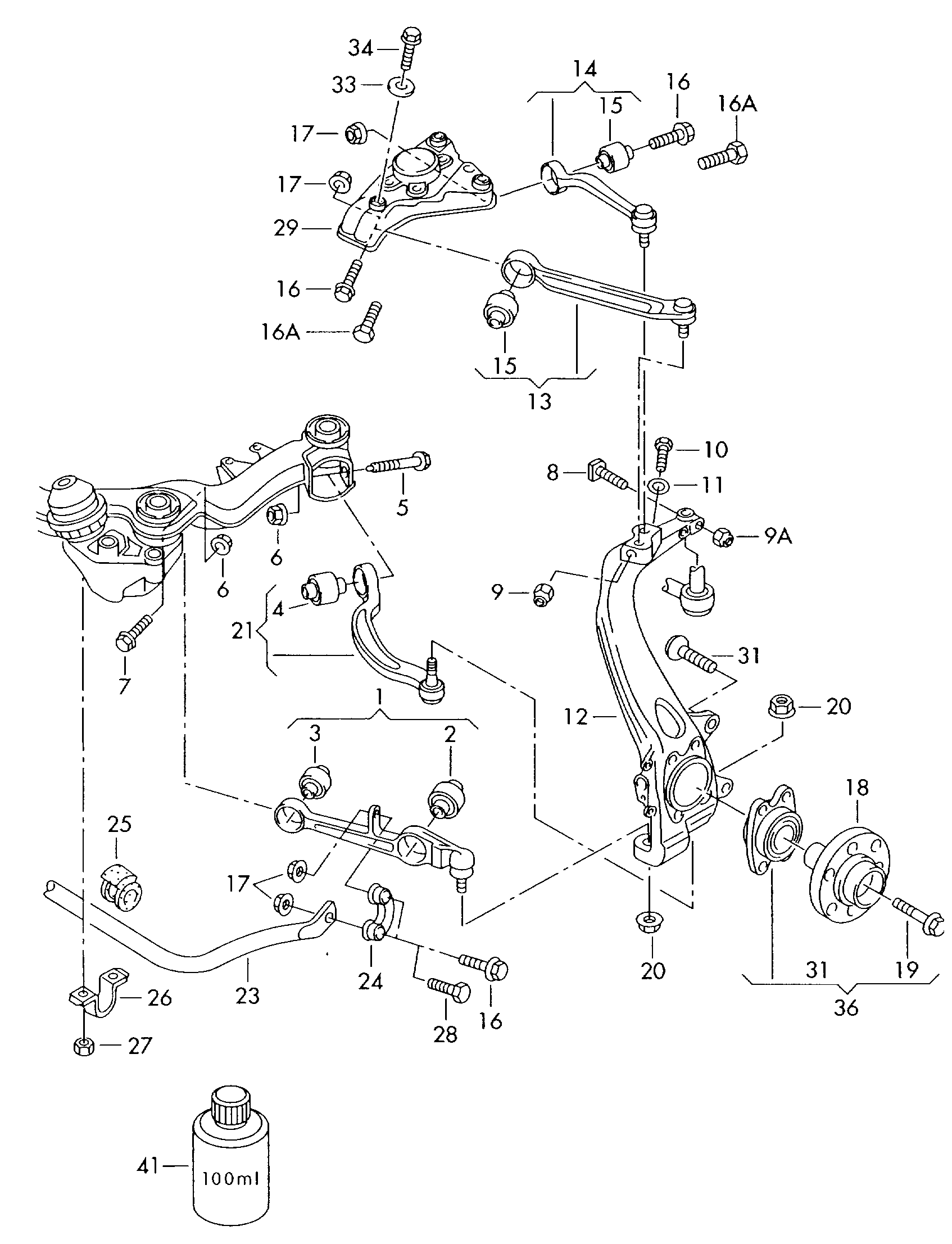 Seat 4F0407183C - Сайлентблок, рычаг подвески колеса unicars.by