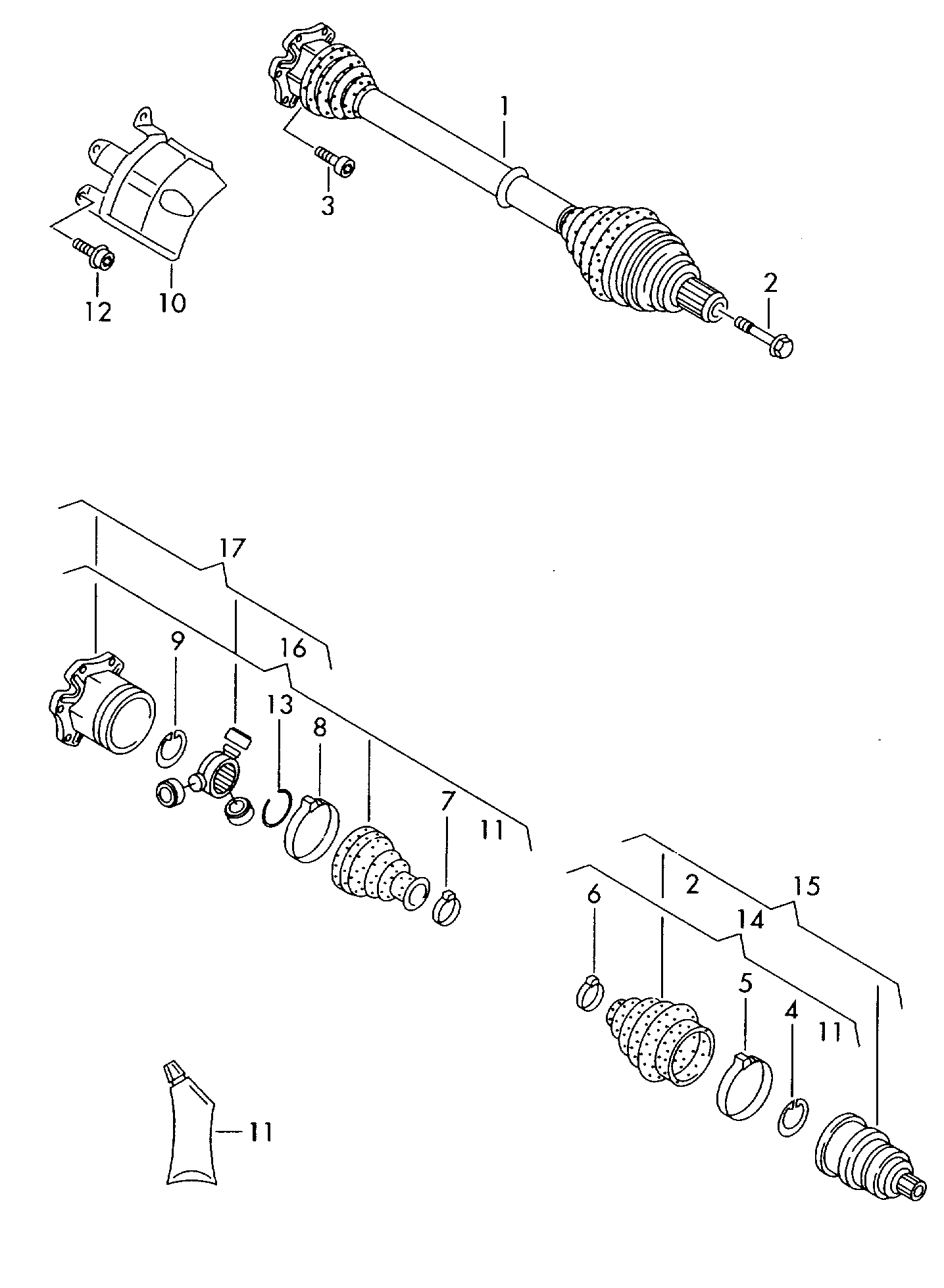 VAG 8K0 498 099 D - Шарнирный комплект, ШРУС, приводной вал unicars.by