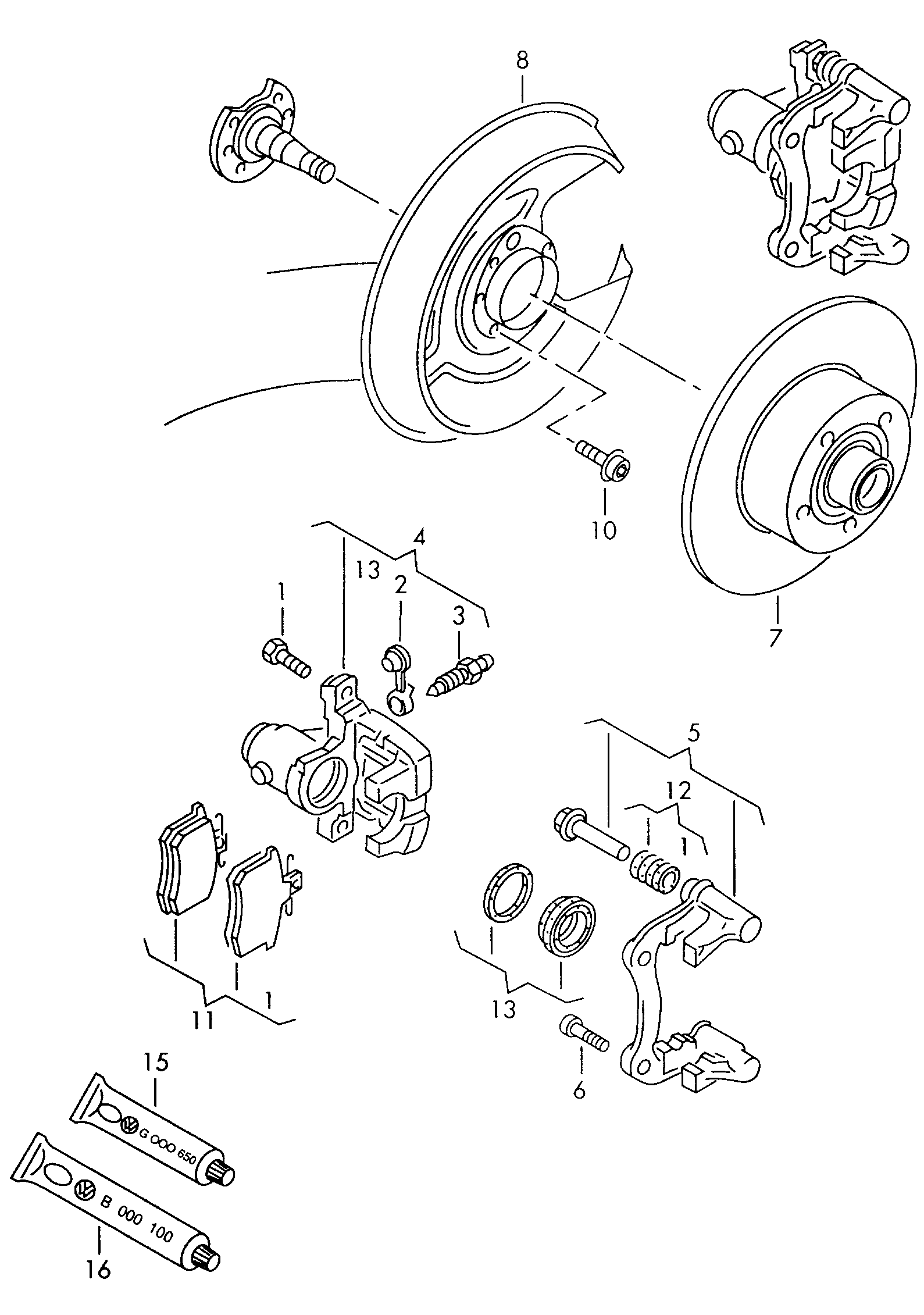 VW 4D0 698 451 F - Тормозные колодки, дисковые, комплект unicars.by