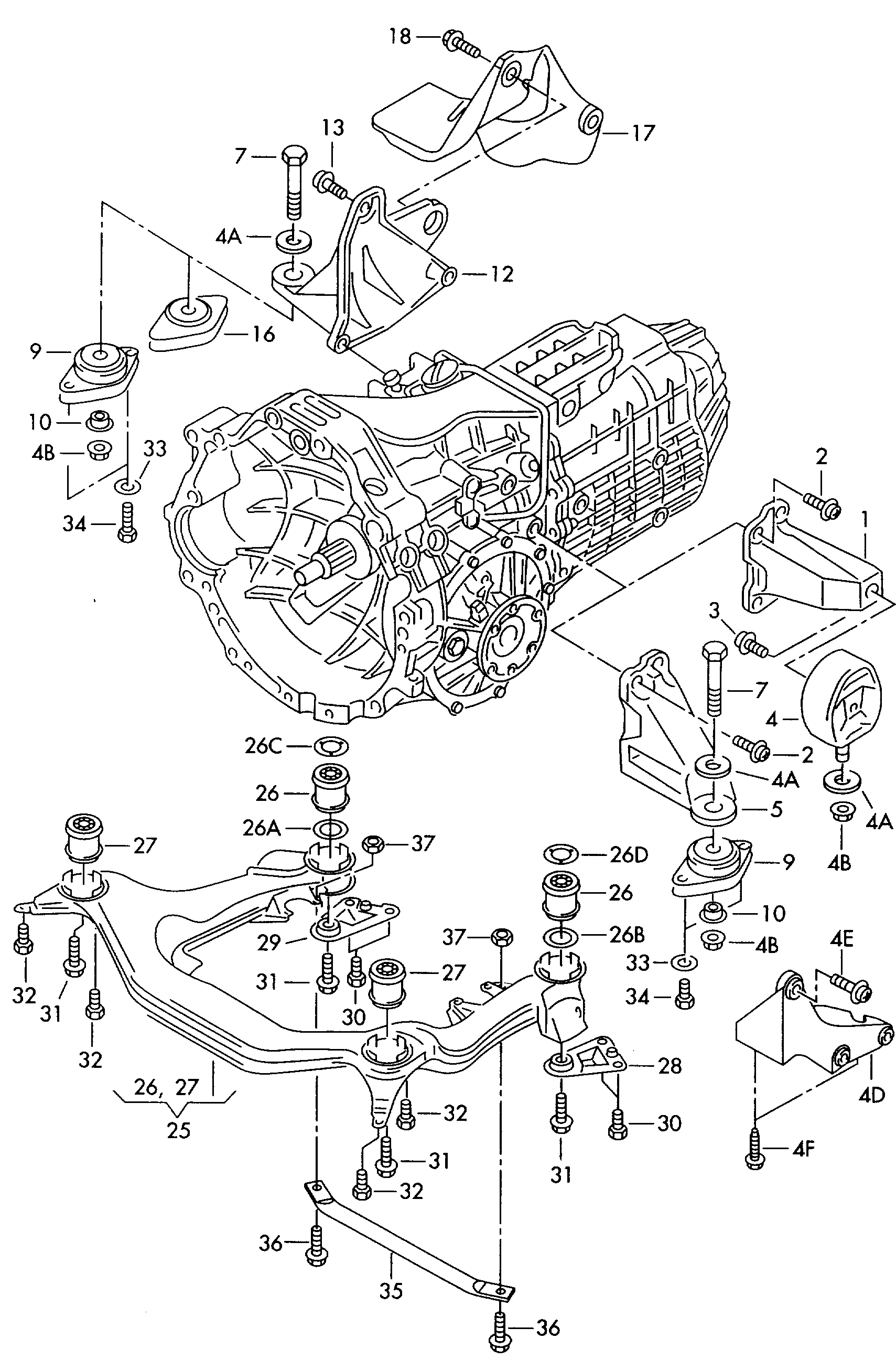 VW 8D0 399 151 M - Подвеска, ступенчатая коробка передач unicars.by