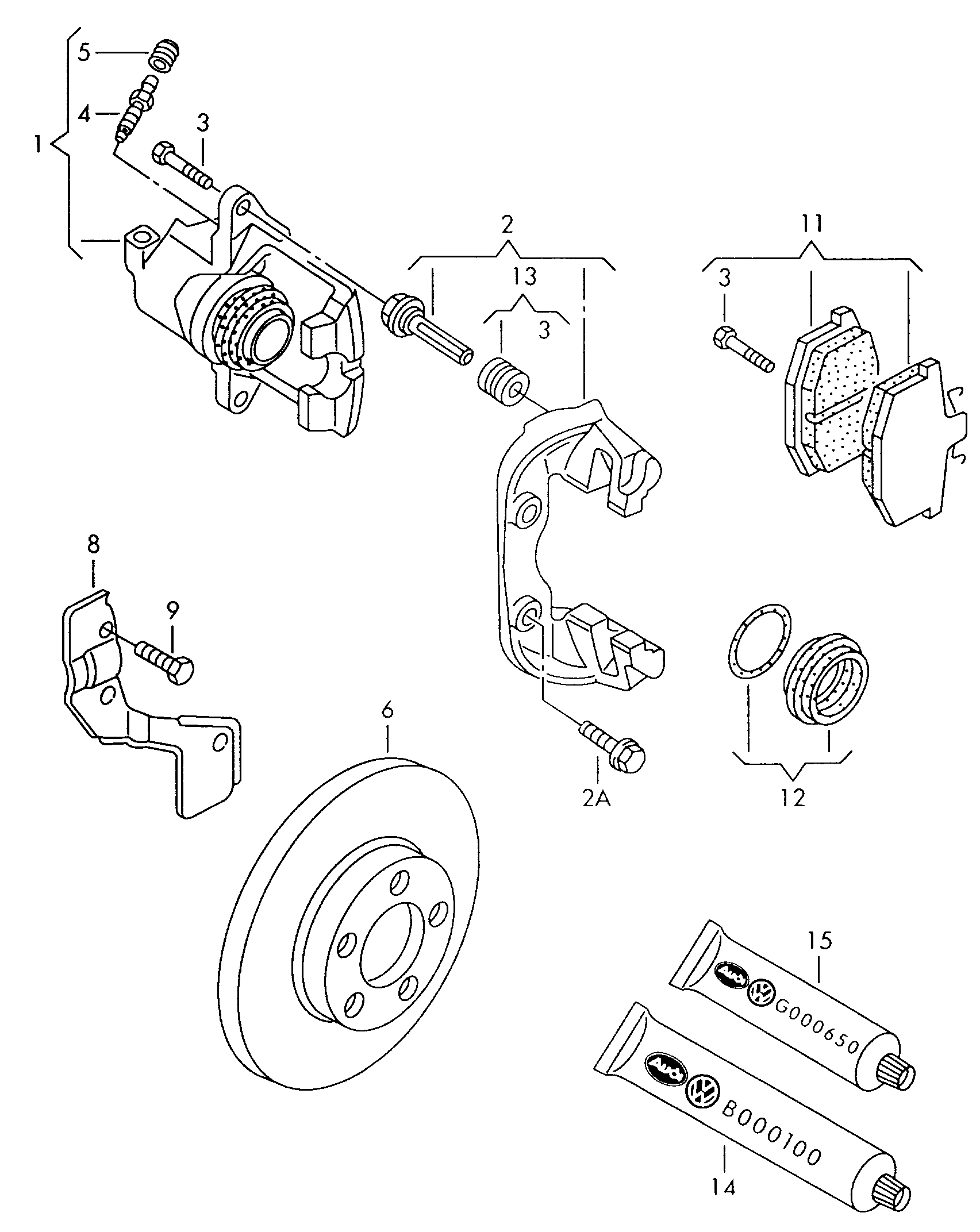 Skoda 8D0 615 123 X - Тормозной суппорт unicars.by