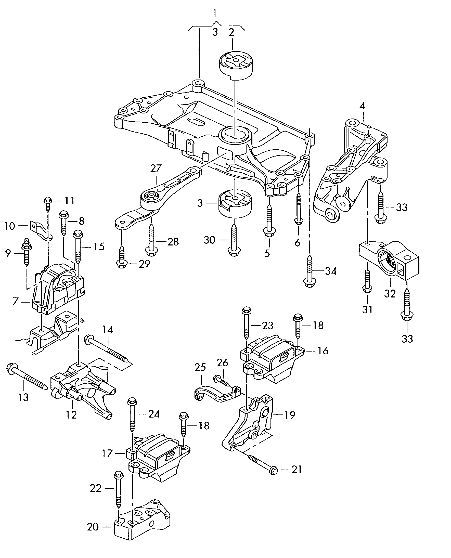 VW (SVW) 1K0199868A - Подвеска, ступенчатая коробка передач unicars.by