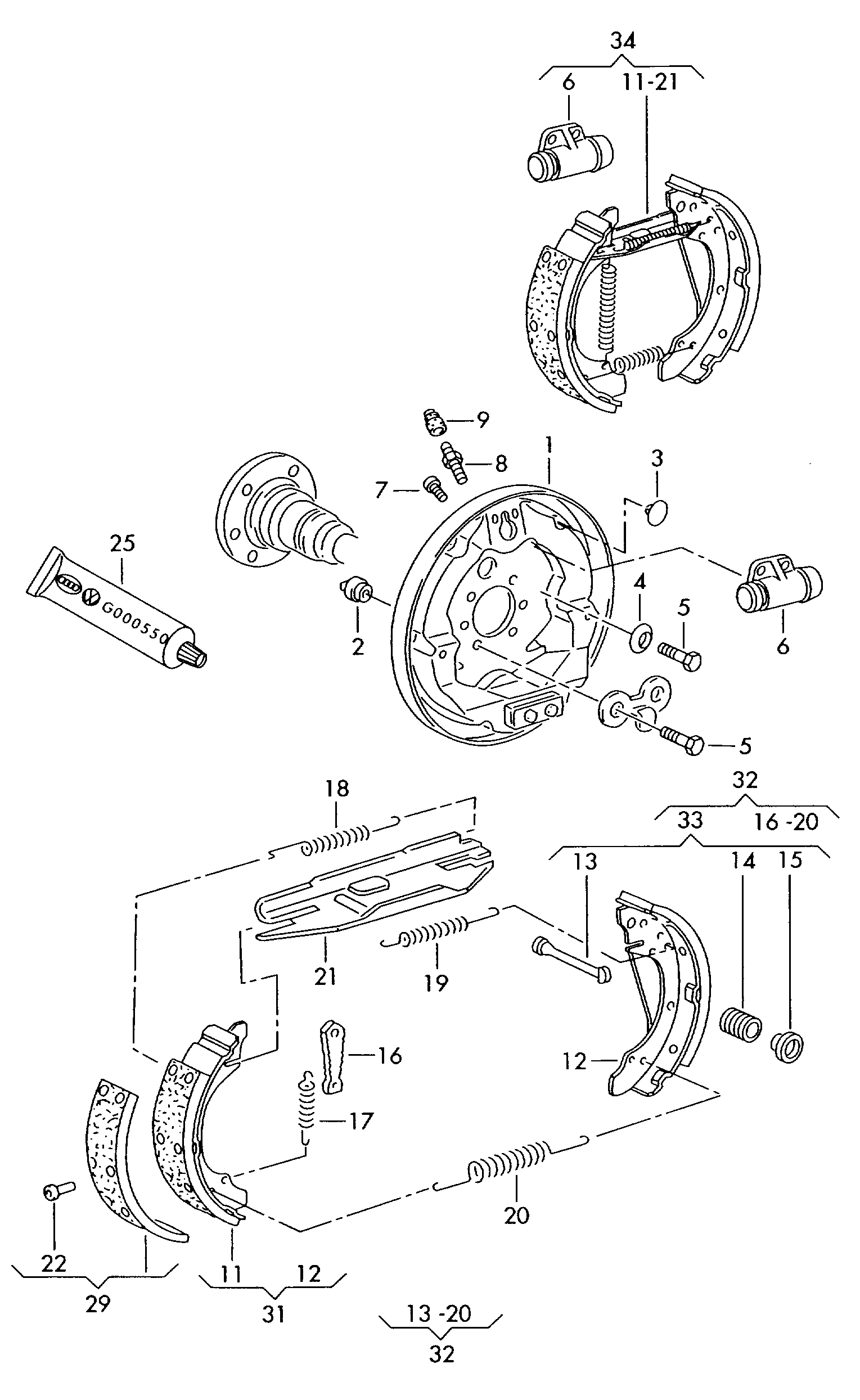 Skoda 6R0 698 520  X - Комплект тормозных колодок, барабанные unicars.by