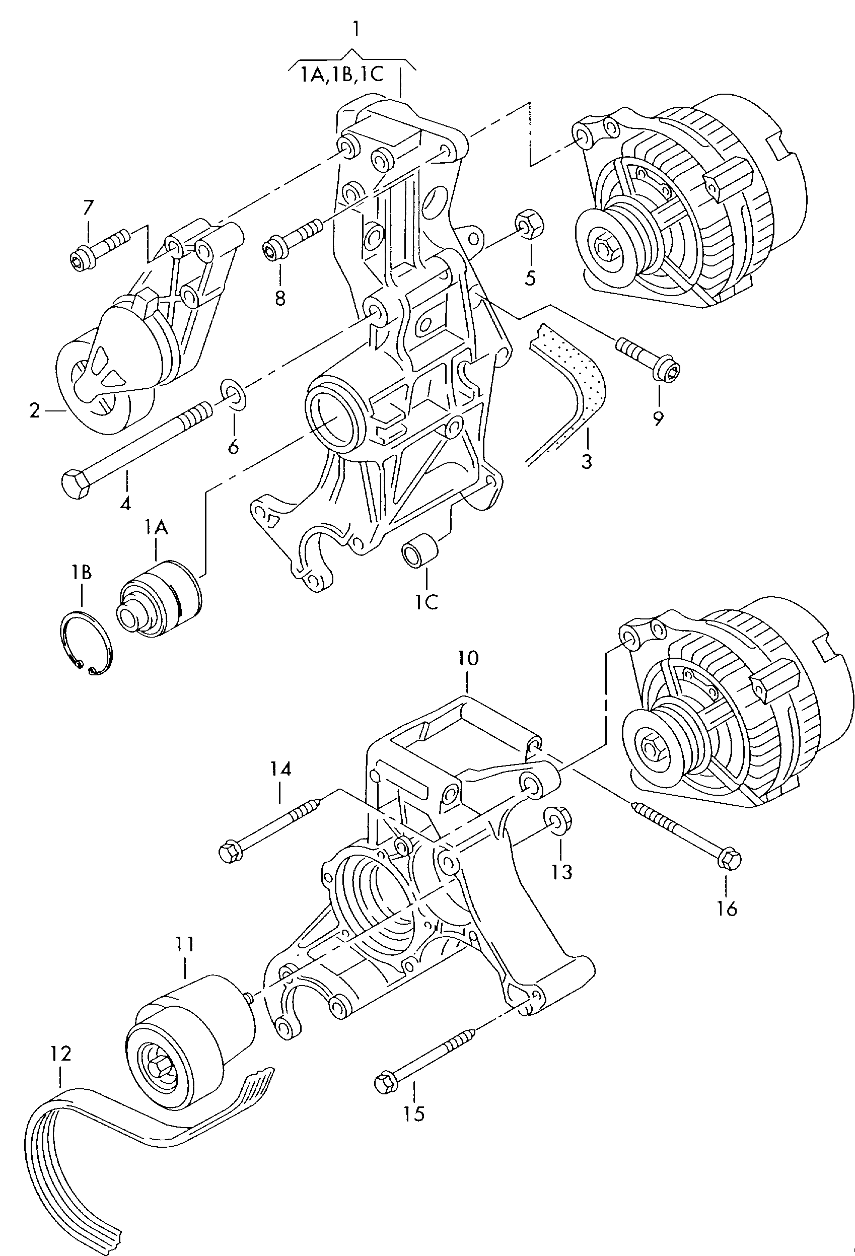 VW 028 903 315 M - Натяжитель, поликлиновый ремень unicars.by