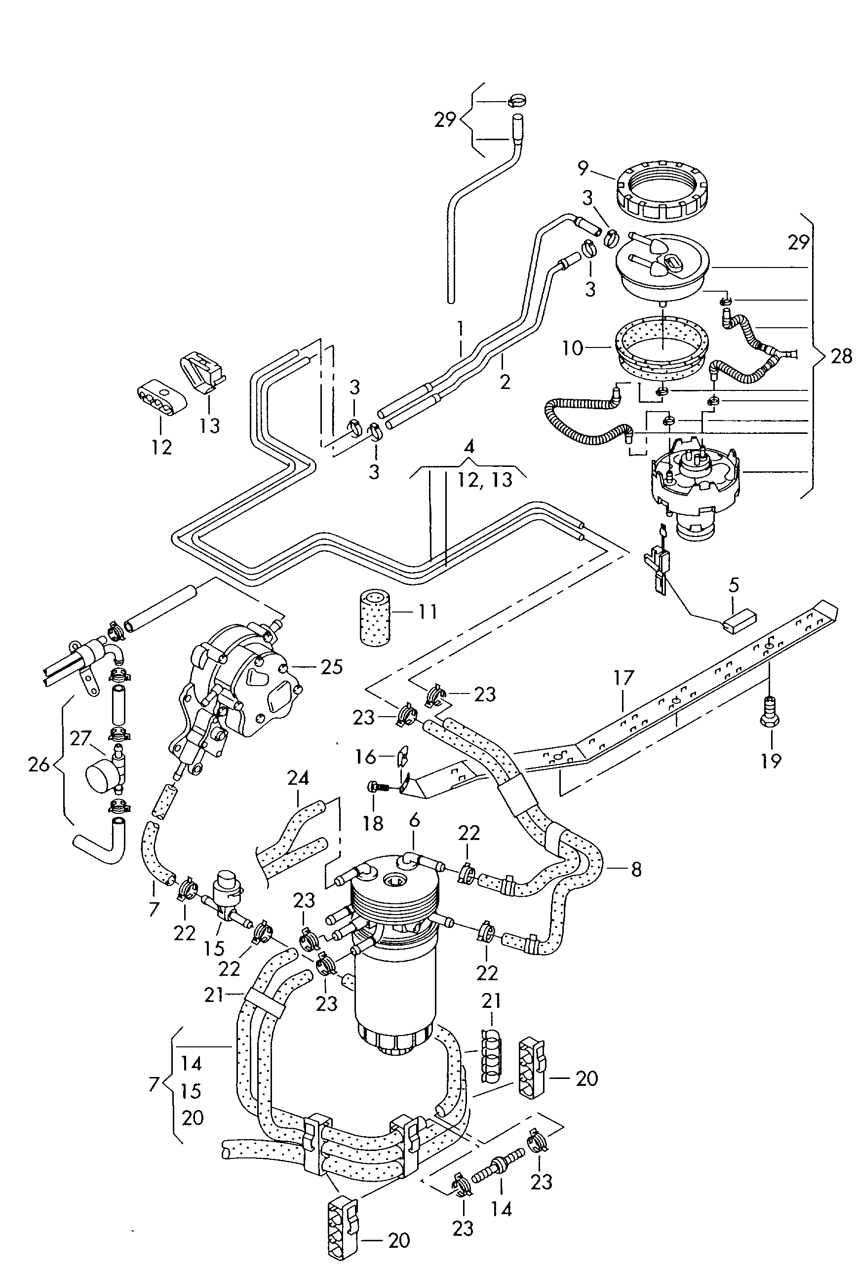 Skoda 4B0 919 050 D - Топливозаборник, топливный насос unicars.by