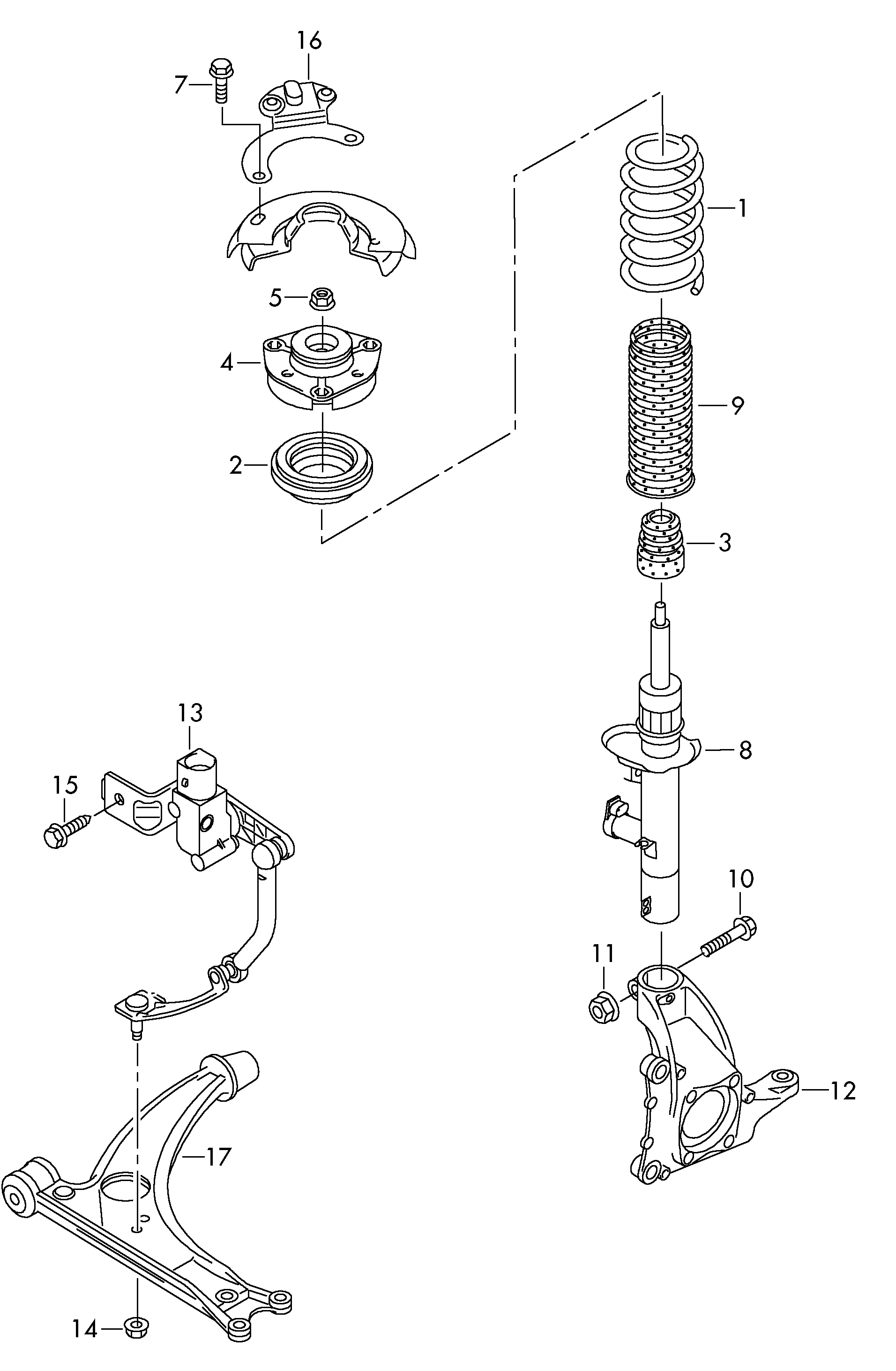 VAG 3C0 407 151 H - Рычаг подвески колеса unicars.by