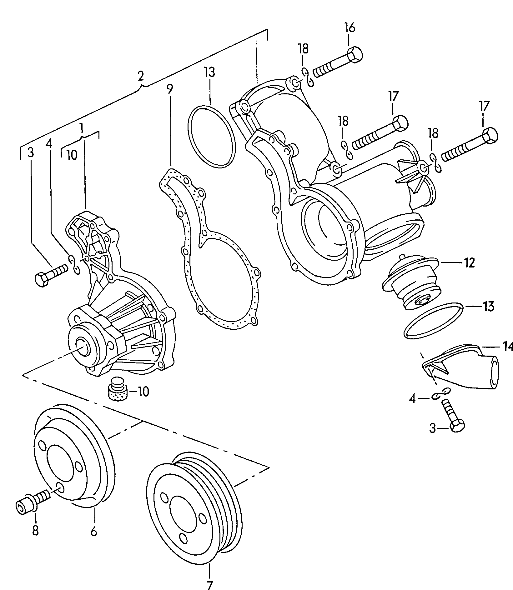 Porsche 056 121 113D - Термостат охлаждающей жидкости / корпус unicars.by