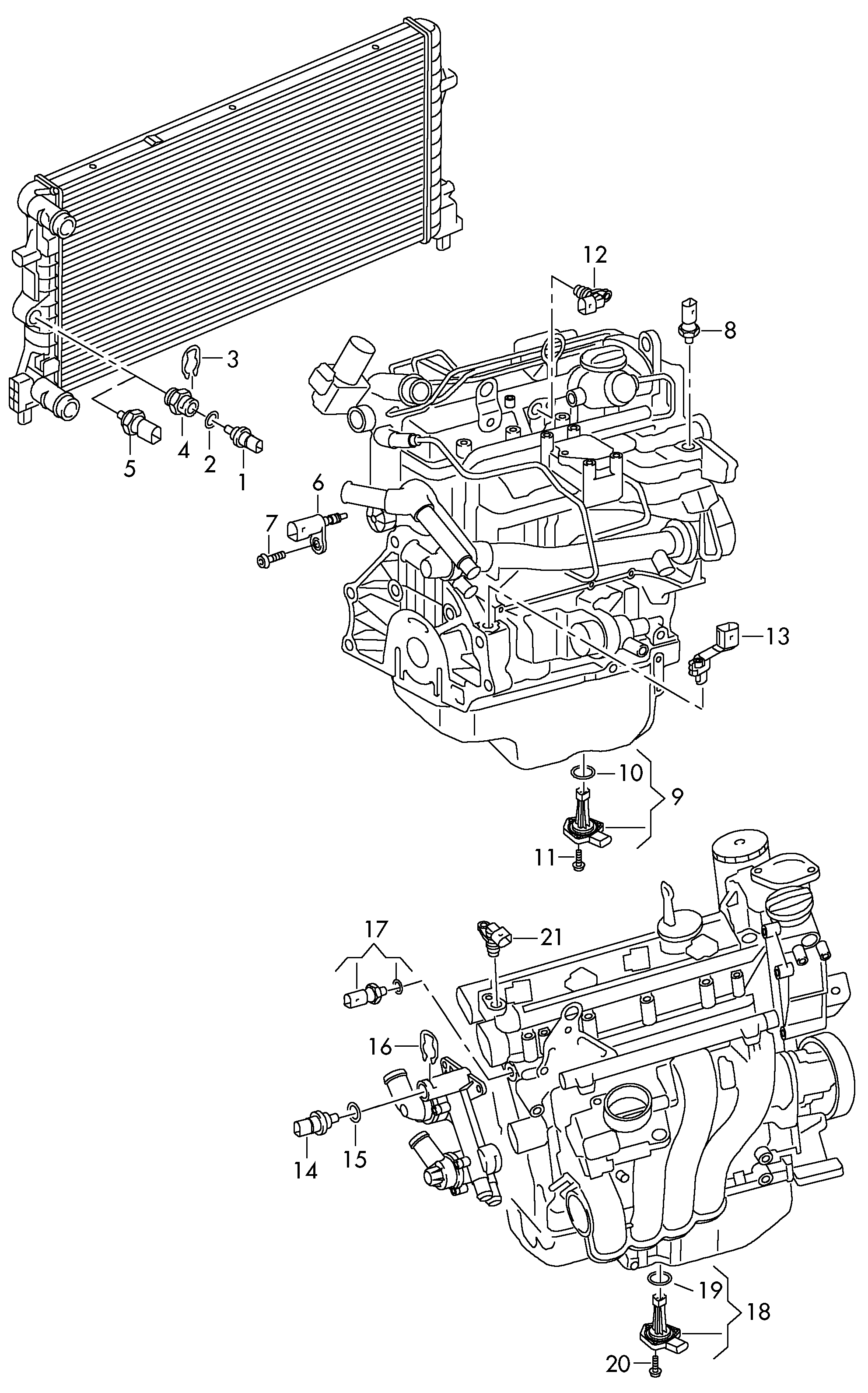 VW 6R0919501 - Датчик, температура охлаждающей жидкости unicars.by