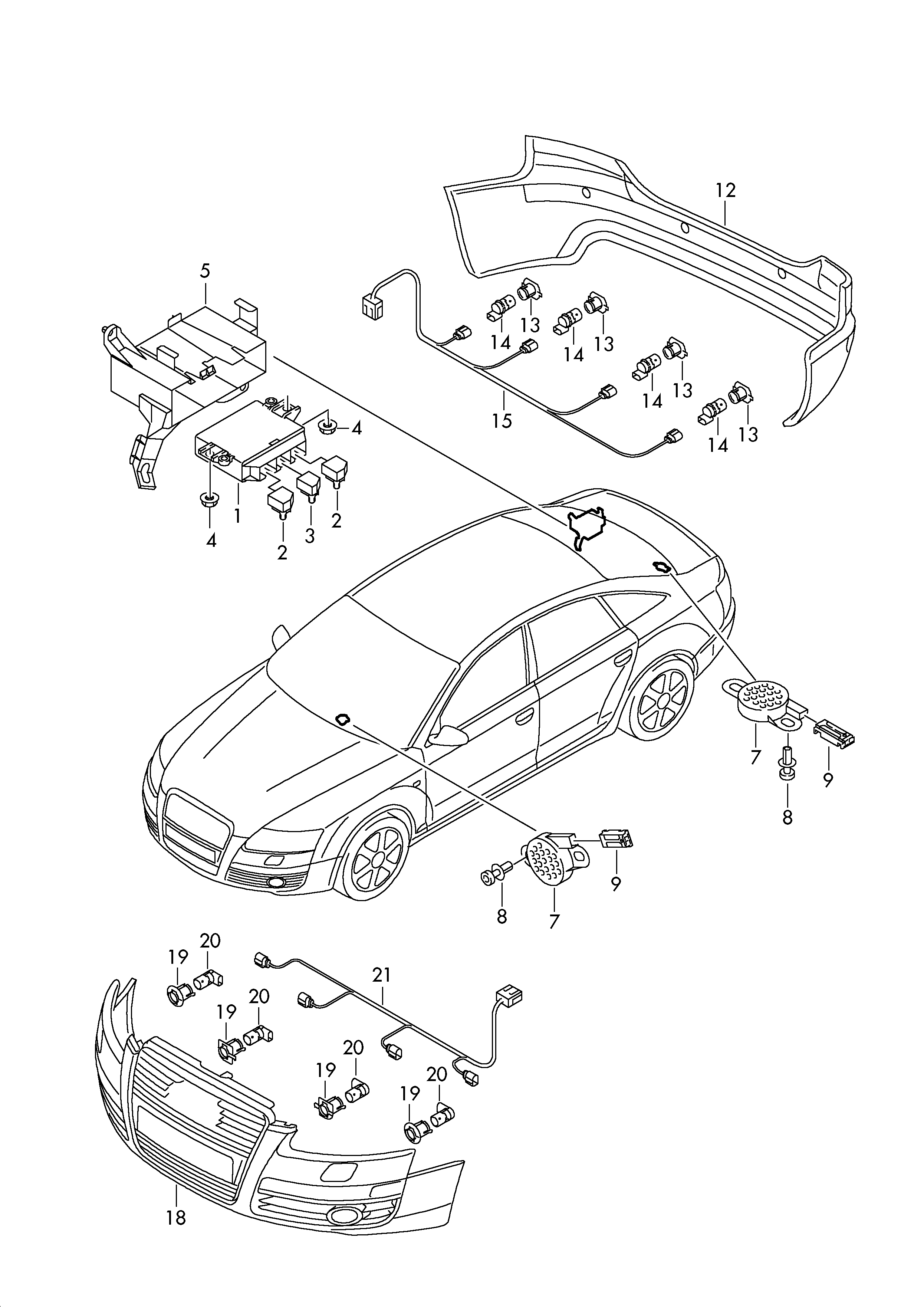 Skoda 3C0919275P - Датчик, система помощи при парковке unicars.by