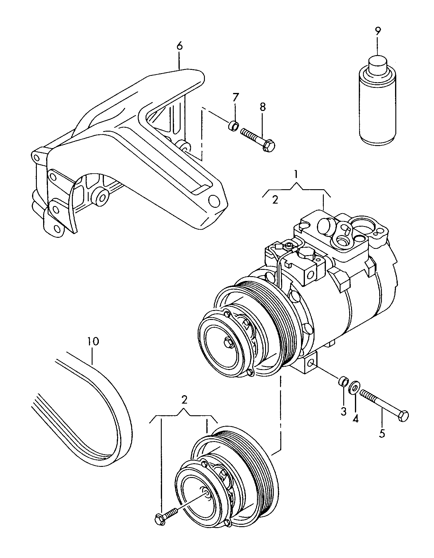 VW 4D0260805G - Компрессор кондиционера unicars.by