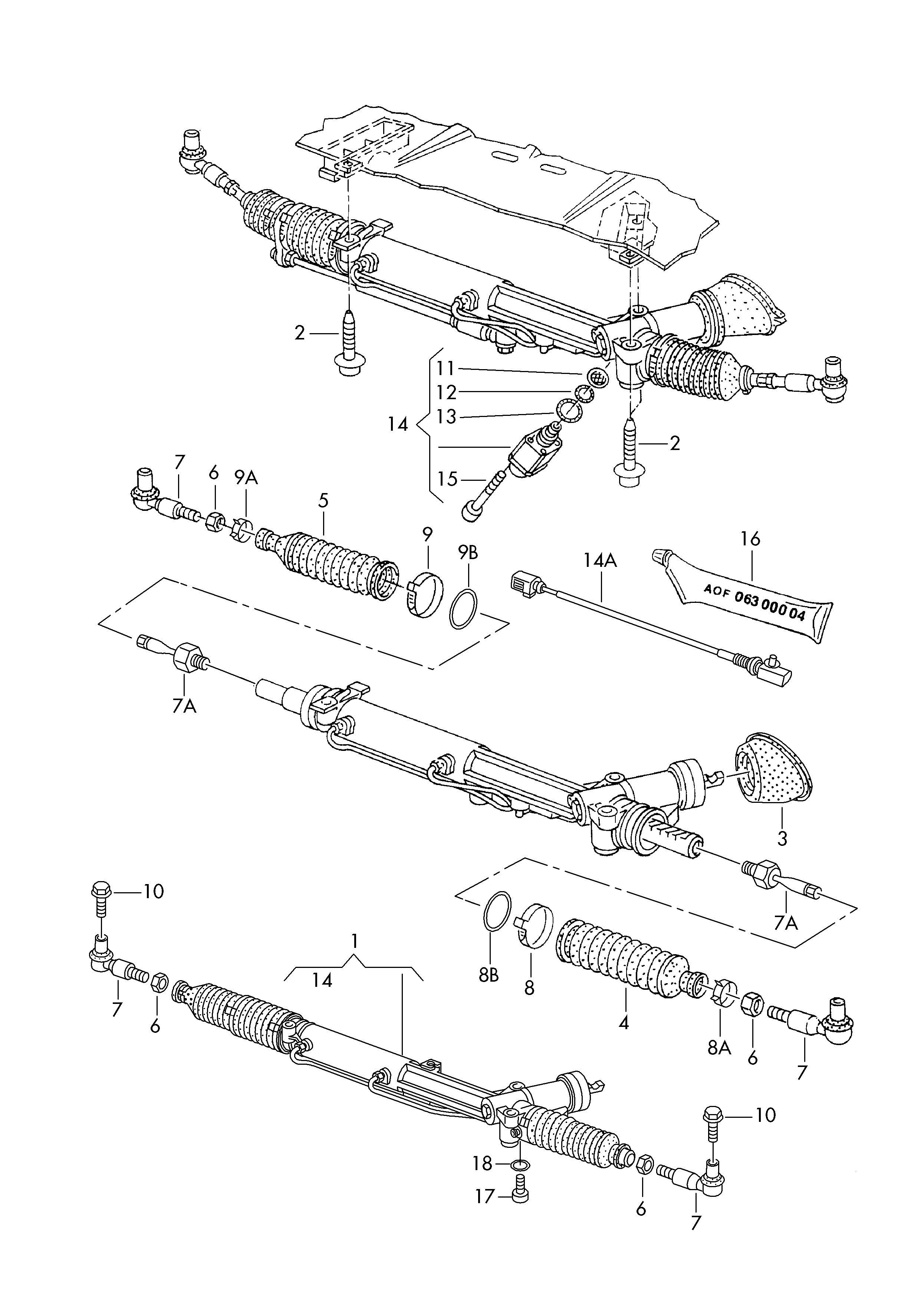 VAG 4D1 422 052 F - Рулевой механизм, рейка unicars.by