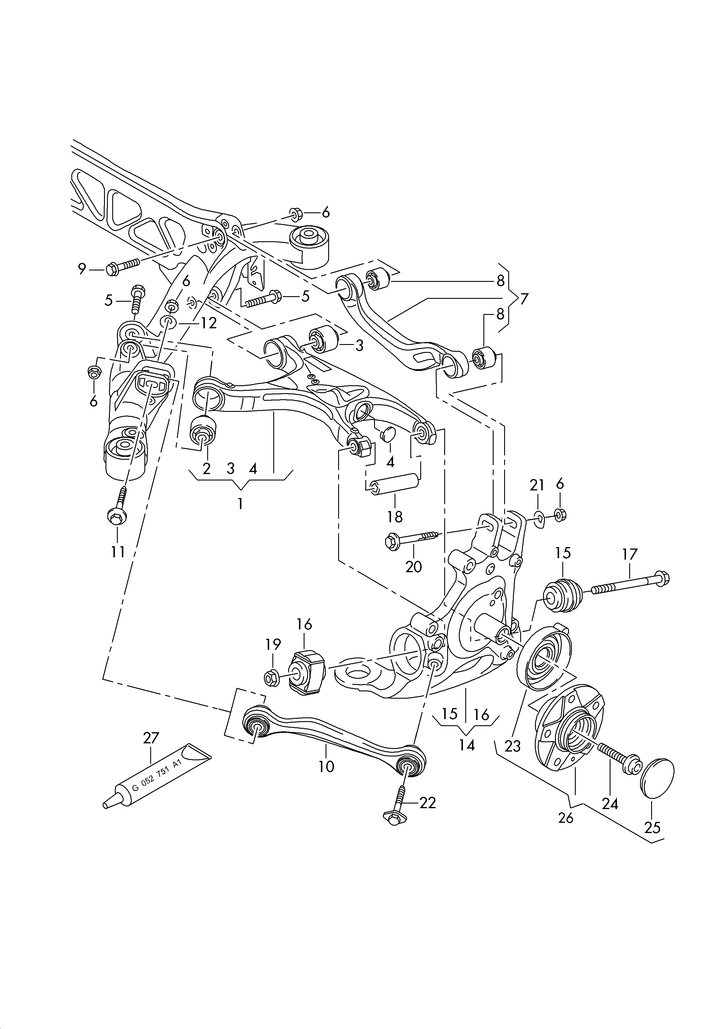 VAG 8W0 598 611 B - Комплект подшипника ступицы колеса unicars.by