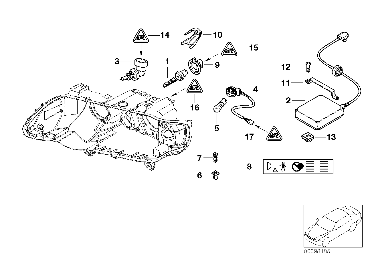 Mini 63 12 8 361 007 - Лампа накаливания, фара дальнего света unicars.by