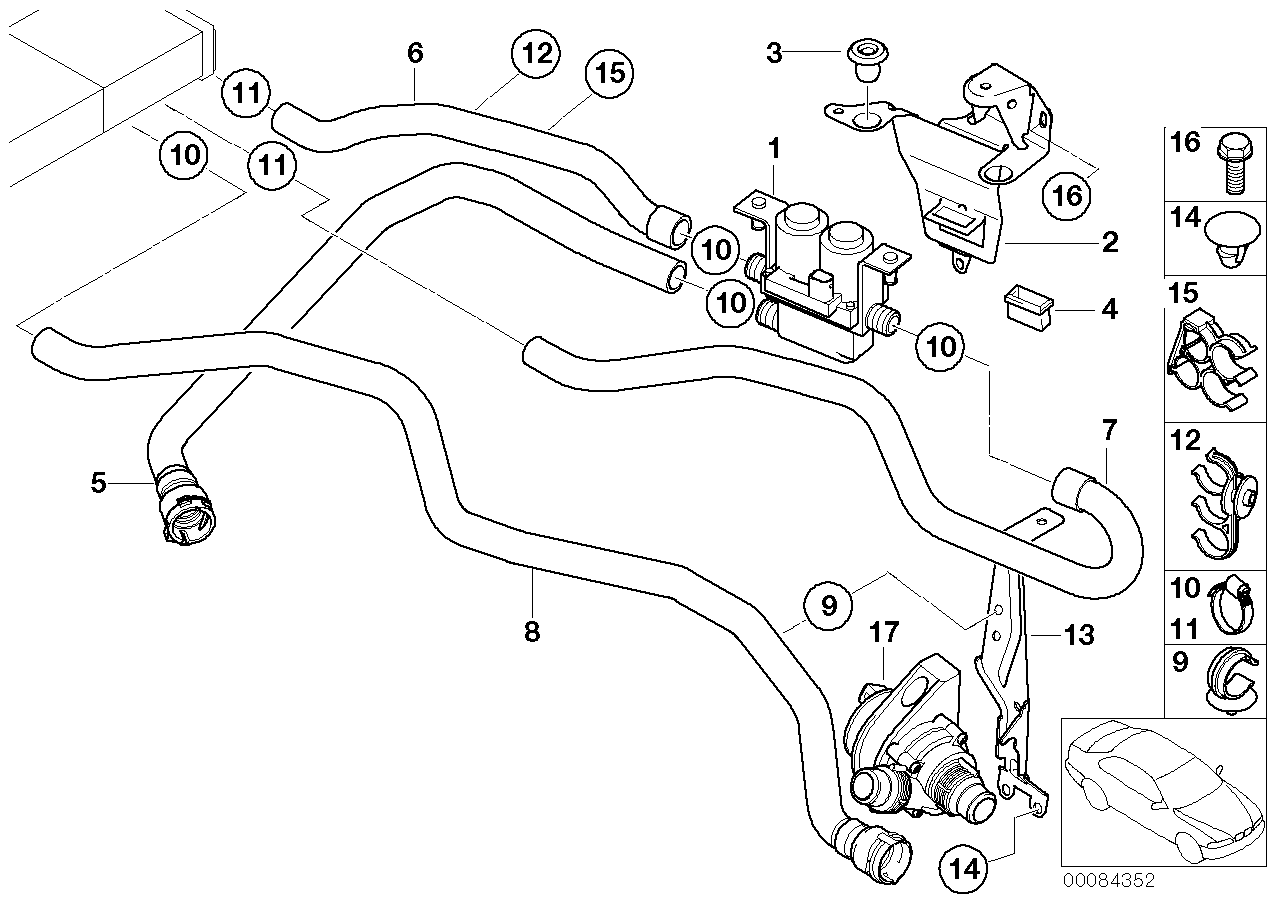 BMW 64 11 6 913 489 - Дополнительный водяной насос unicars.by