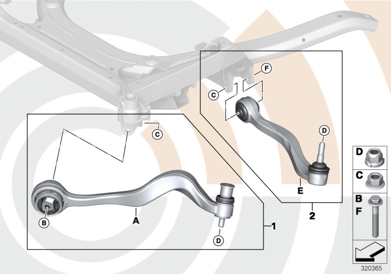 BMW 31 12 2 347 985 - Рычаг подвески колеса unicars.by