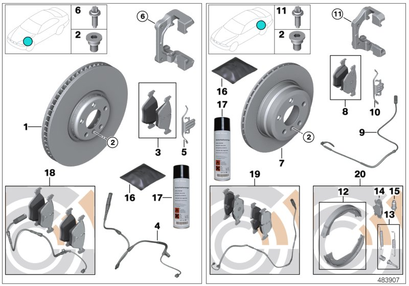 BMW 34112288862 - Тормозные колодки, дисковые, комплект unicars.by