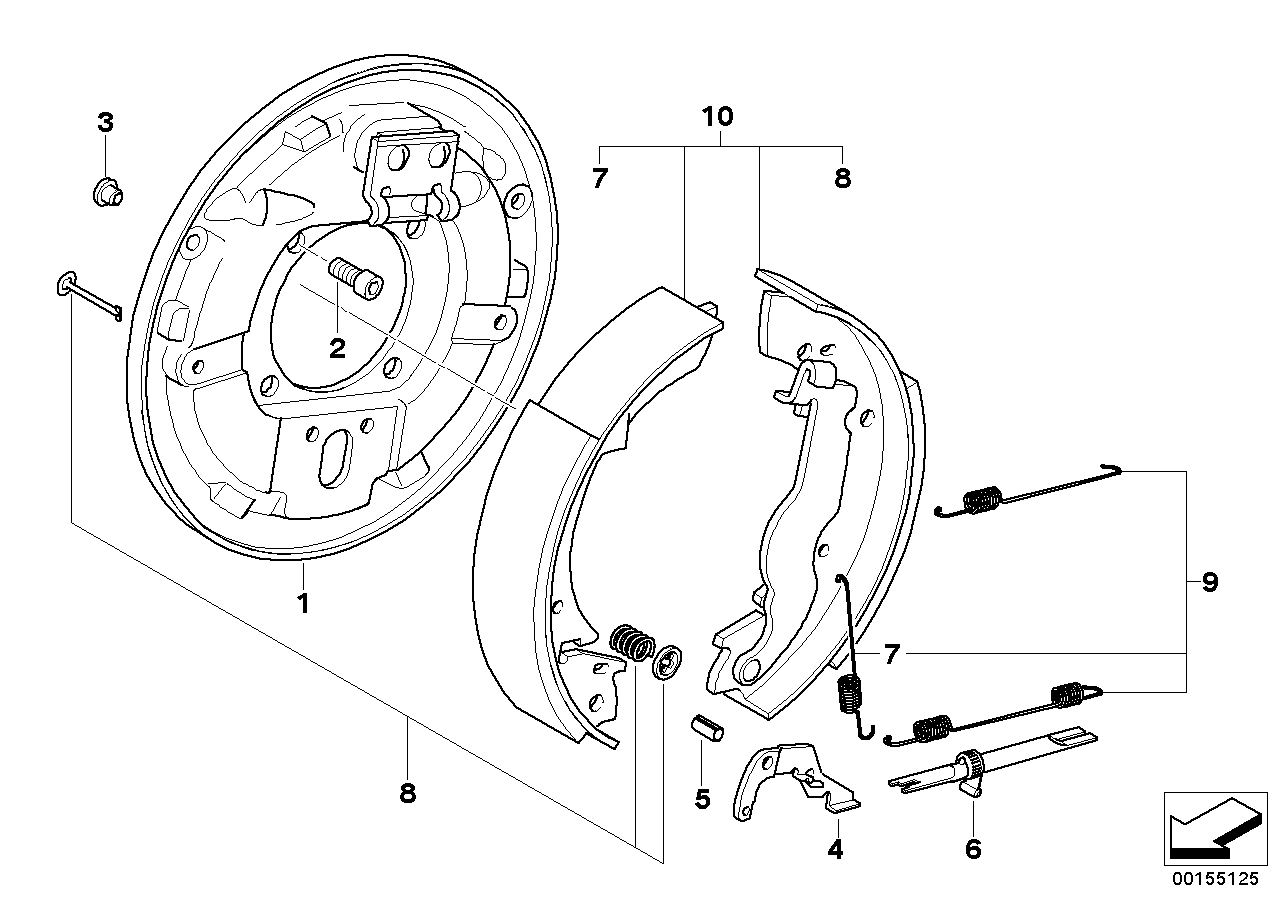 MAZDA 34 21 9 064 270 - Комплект тормозных колодок, барабанные unicars.by