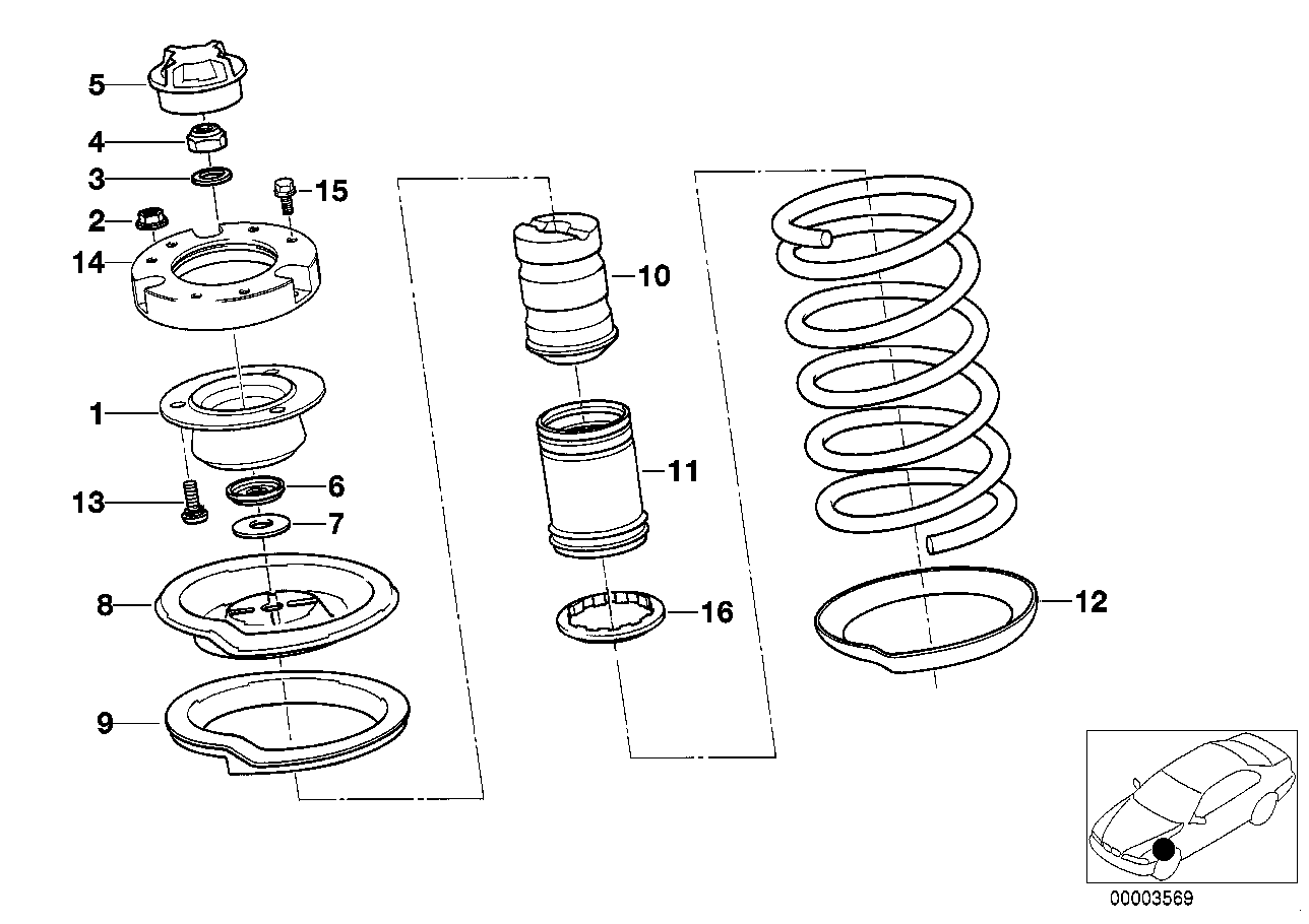 BMW 31331091595 - Опора стойки амортизатора, подушка unicars.by