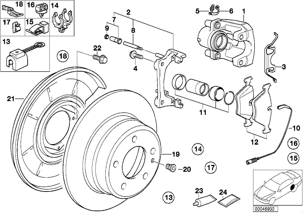 BMW 34 21 1 158 883 - Ремкомплект, тормозной суппорт unicars.by