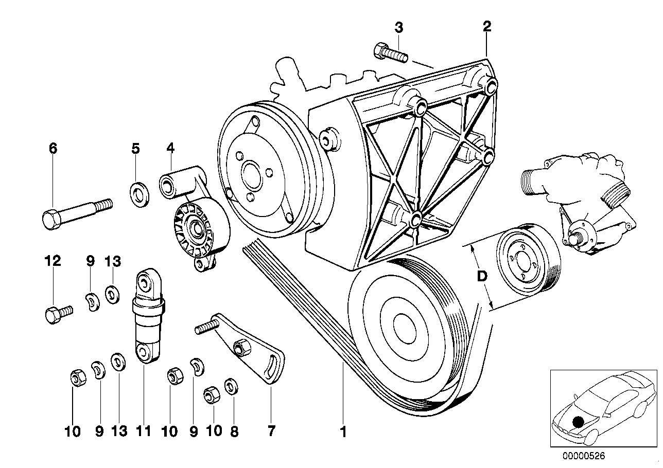 BMW 11 28 1 736 698 - Поликлиновой ремень unicars.by