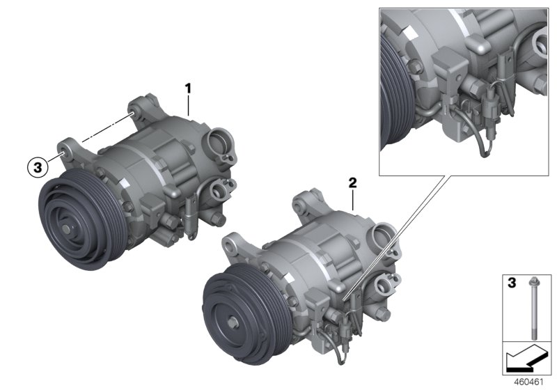 Mini 64529225704 - RP air con.compres.w/o magnetic coupling unicars.by