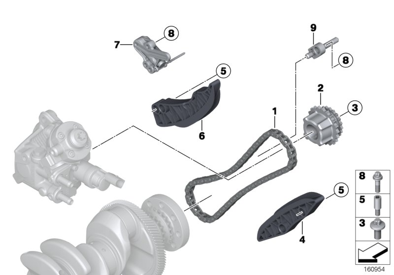 Mini 13 52 8 589 971 - Комплект цепи привода распредвала unicars.by