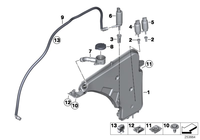 BMW 67127302588 - Водяной насос, система очистки окон unicars.by