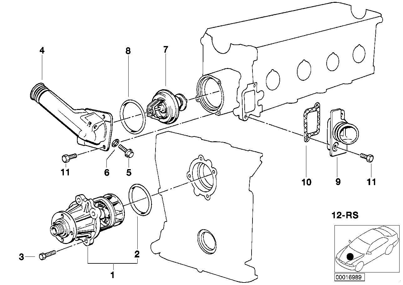 BMW 11 53 7 511 083 - Термостат охлаждающей жидкости / корпус unicars.by