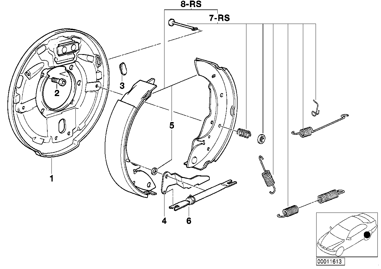 BMW 34219067127 - Комплект тормозных колодок, барабанные unicars.by