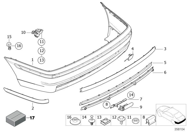 BMW 5112-8195-317 - Облицовка - защитная накладка, бампер unicars.by