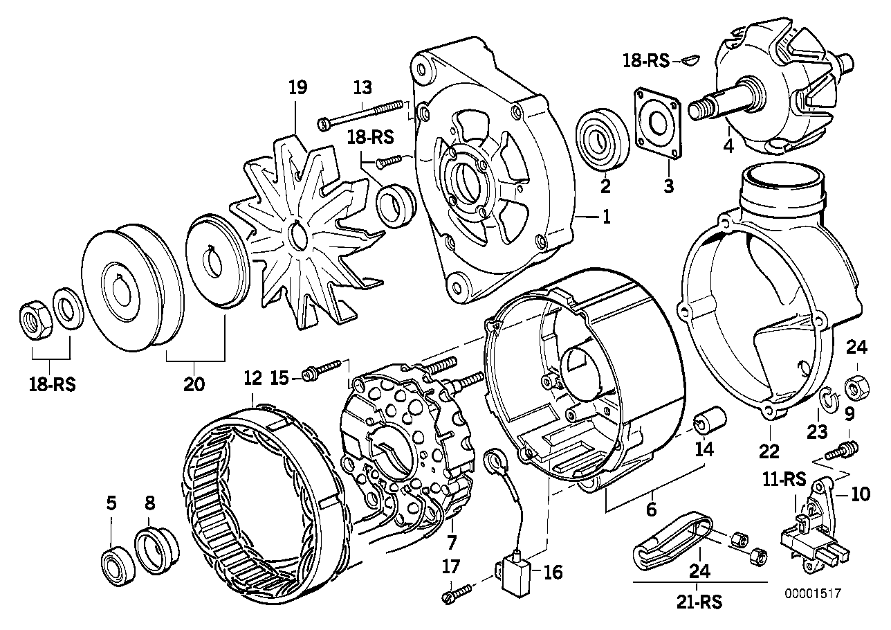 BMW 12 31 1 735 310 - Статор, генератор unicars.by