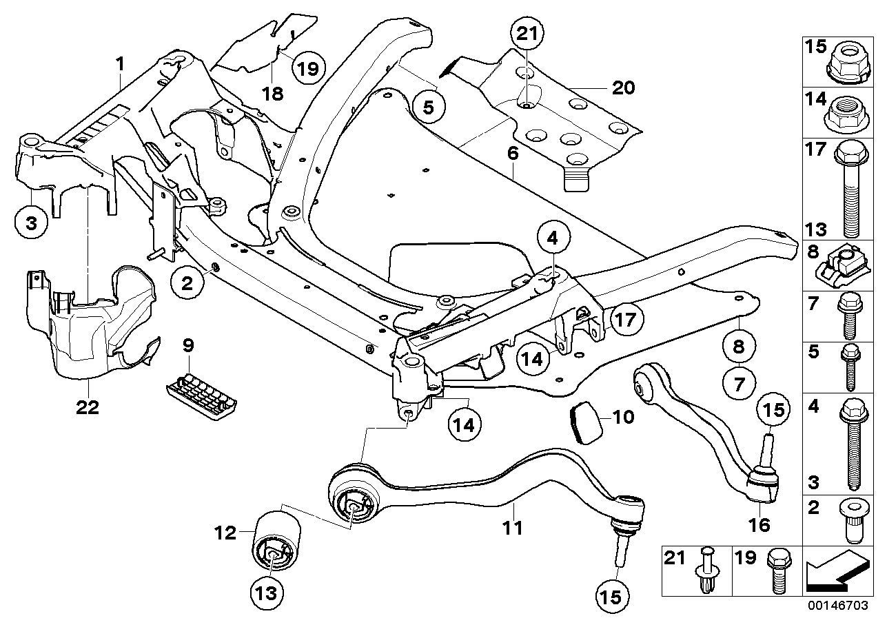 BRILLIANCE 31102348046 - Repair kit, trailing link, right unicars.by