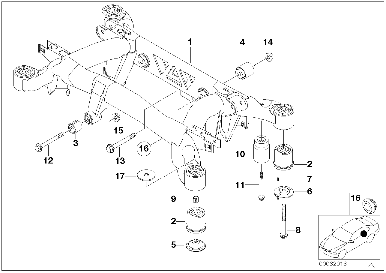 BMW 33 17 1 090 389 - Сайлентблок, рычаг подвески колеса unicars.by