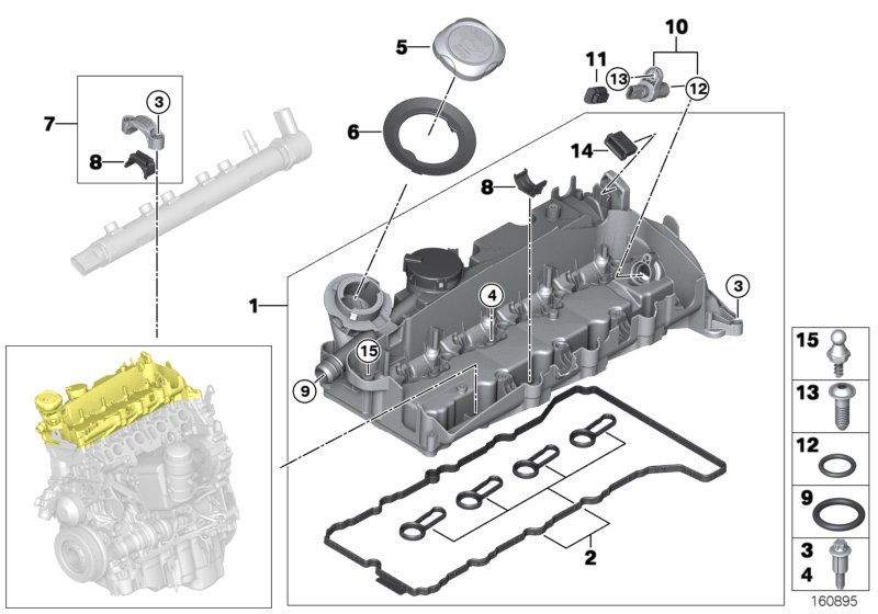 BMW 11 12 7 807 017 - Комплект прокладок, крышка головки цилиндра unicars.by