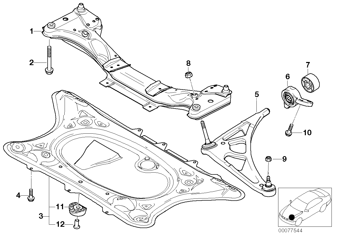 BMW 31 11 1 096 902 - Вспомогательная рама, агрегат опоры unicars.by