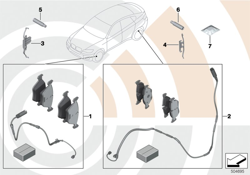 BMW 34212475045 - Тормозные колодки, дисковые, комплект unicars.by