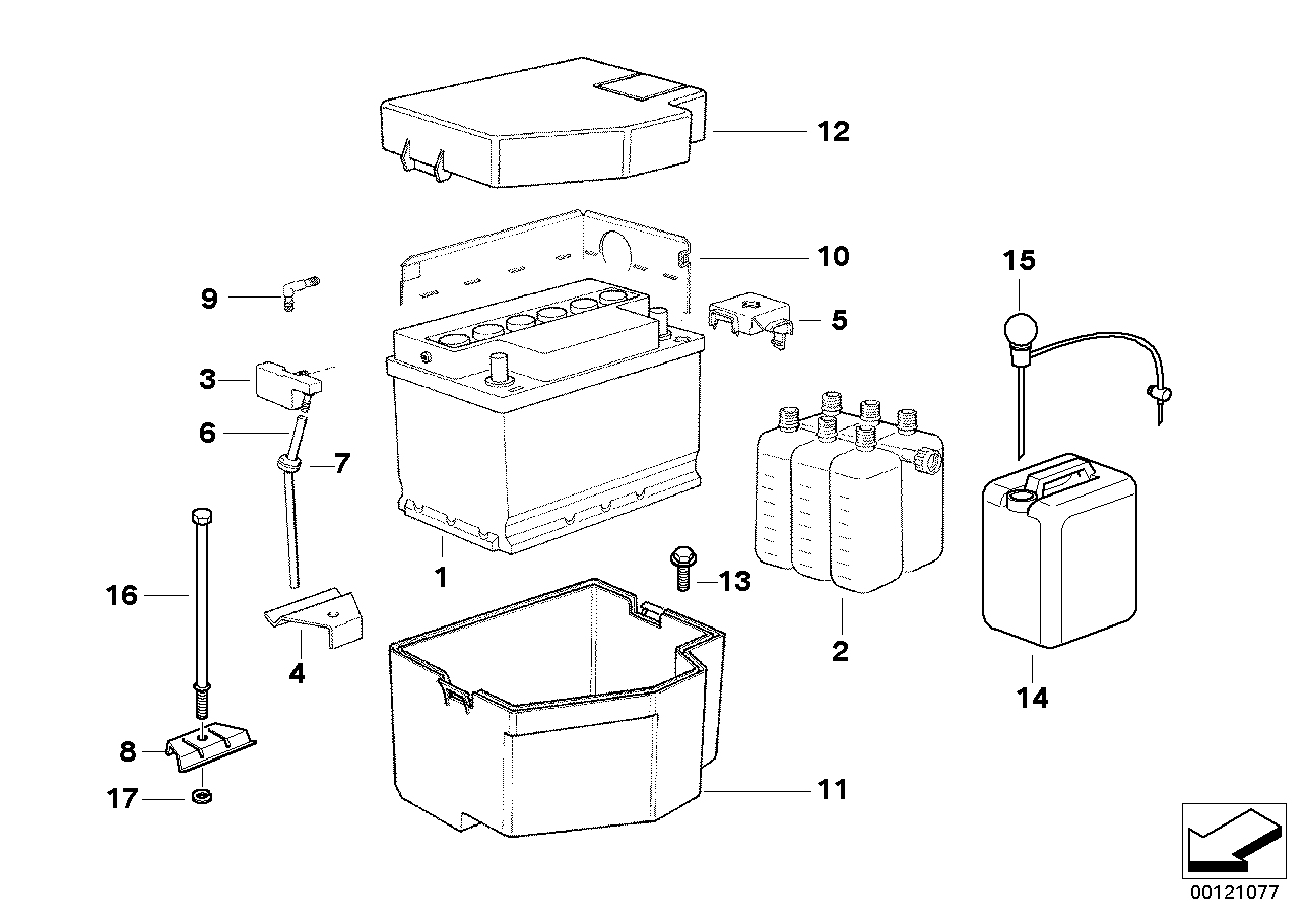 Chevrolet 61218377123 - Battery, empty unicars.by