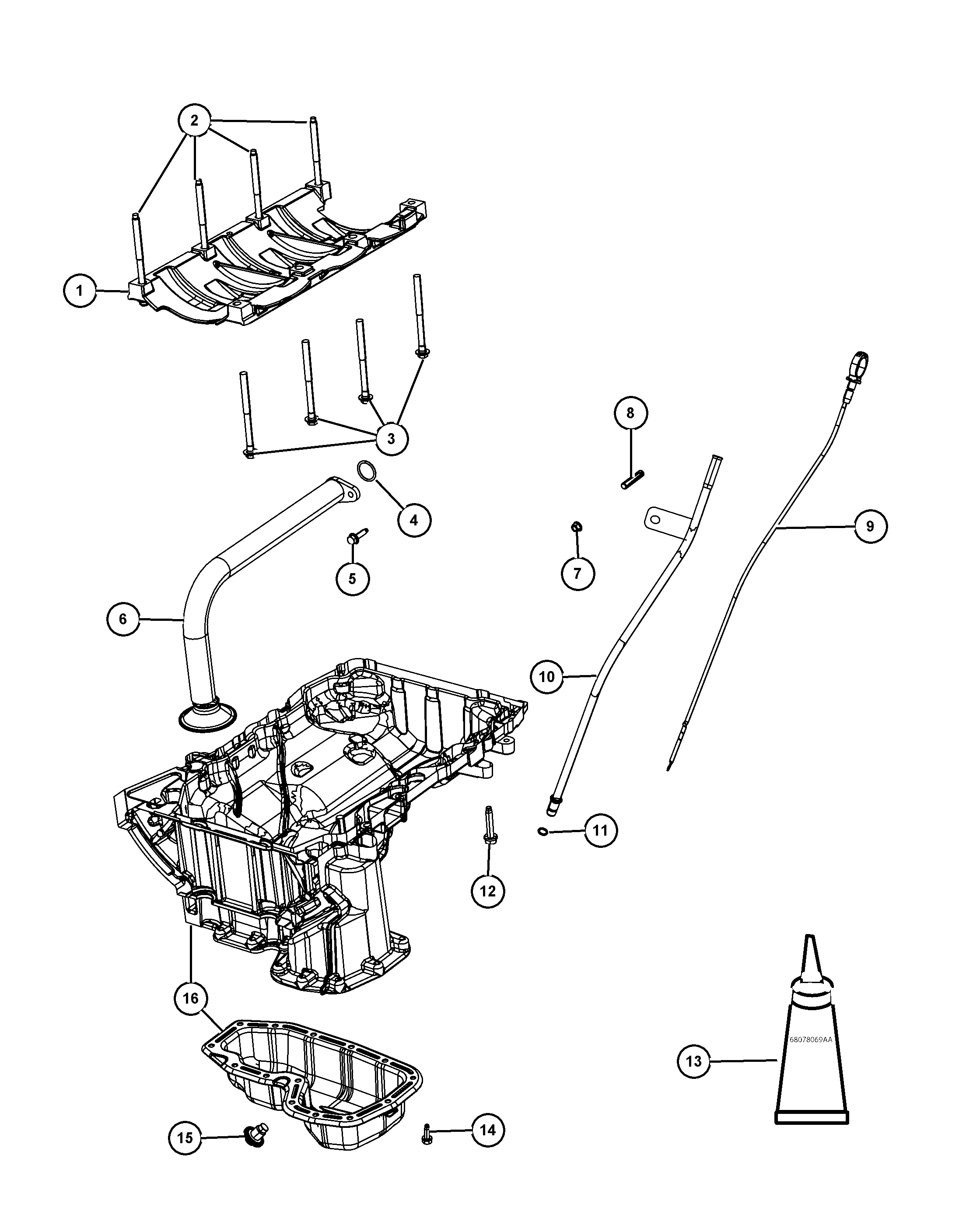 Chrysler 68082 860AA - Прокладка, масляная ванна unicars.by