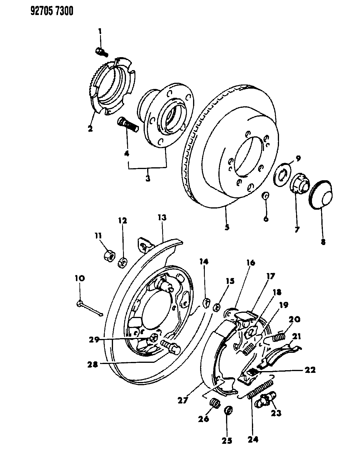 Mitsubishi MB85 7296 - Комплект тормозов, ручник, парковка unicars.by