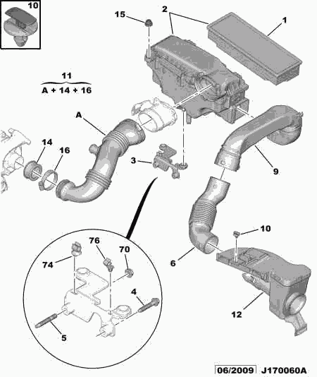 PEUGEOT 1420 R7 - Воздушный фильтр, двигатель unicars.by