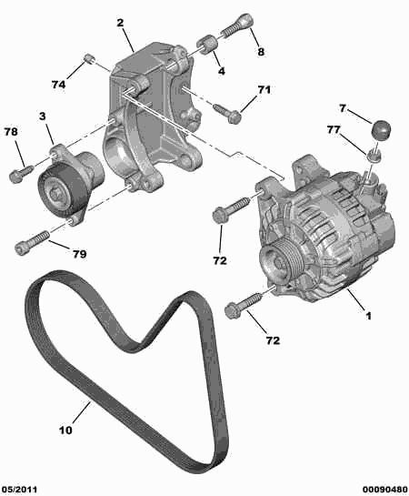 CITROËN (DF-PSA) 98 007 165 80 - Поликлиновой ремень unicars.by