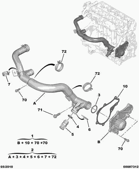 CITROËN/PEUGEOT 1201 K8 - Водяной насос + комплект зубчатого ремня ГРМ unicars.by