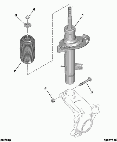 PEUGEOT 98 017 362 80 - FRONT SUSPENSION SHOCK-ABSORB; LEFT unicars.by