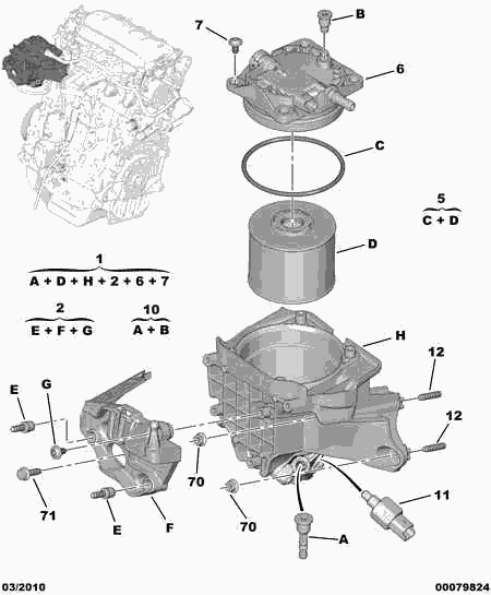 CITROËN/PEUGEOT 1901 91 - Топливный фильтр unicars.by