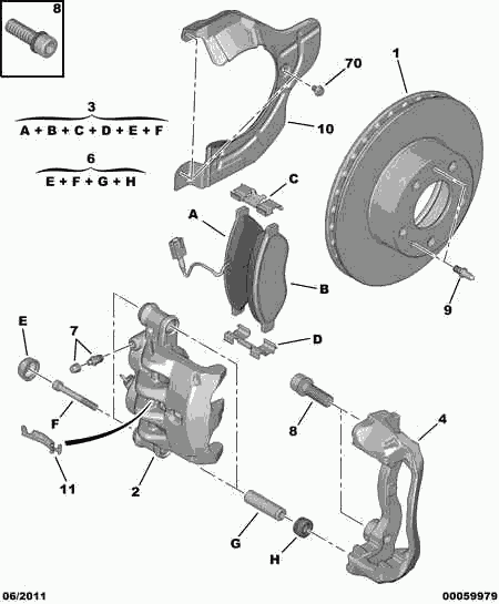 CITROËN/PEUGEOT 4439.39 - Ремкомплект, тормозной суппорт unicars.by