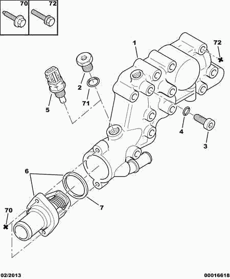 CITROËN/PEUGEOT 1336-Q1 - Термостат охлаждающей жидкости / корпус unicars.by