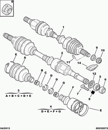 CITROËN 96 164 213 - Приводной вал unicars.by