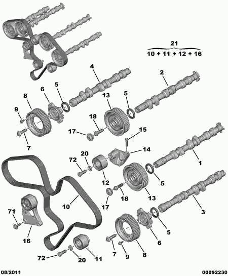 VW 0807 34 - Уплотняющее кольцо, распредвал unicars.by